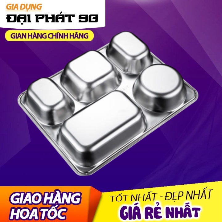 Khay Cơm Inox 5 Ngăn Cao Cấp Gia Dụng Đại PhátSG