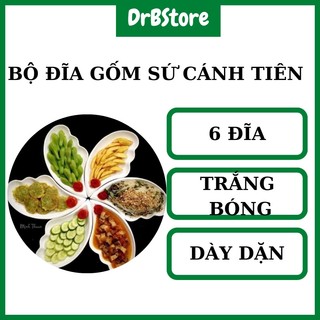 Bộ đĩa gốm sứ hình cánh tiên dày dặn bày cỗ cao cấp DrbStore
