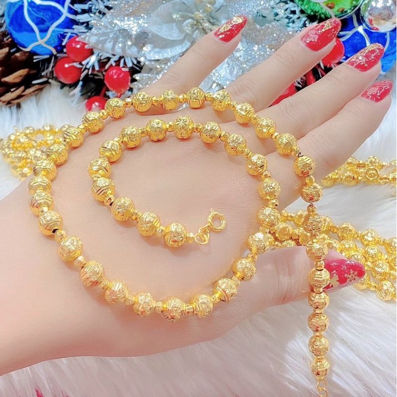 Dây Chuyền Nữ Bi Lớn Mạ Vàng 24 K Đeo Y Đại Gia Loại Cao Cấp Lokalo 24.11.23