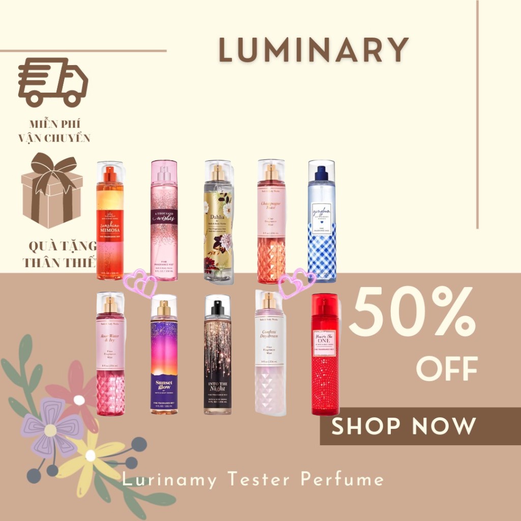 Xịt thơm toàn thân lưu hương Bath and Body Works 10ml Ver 3