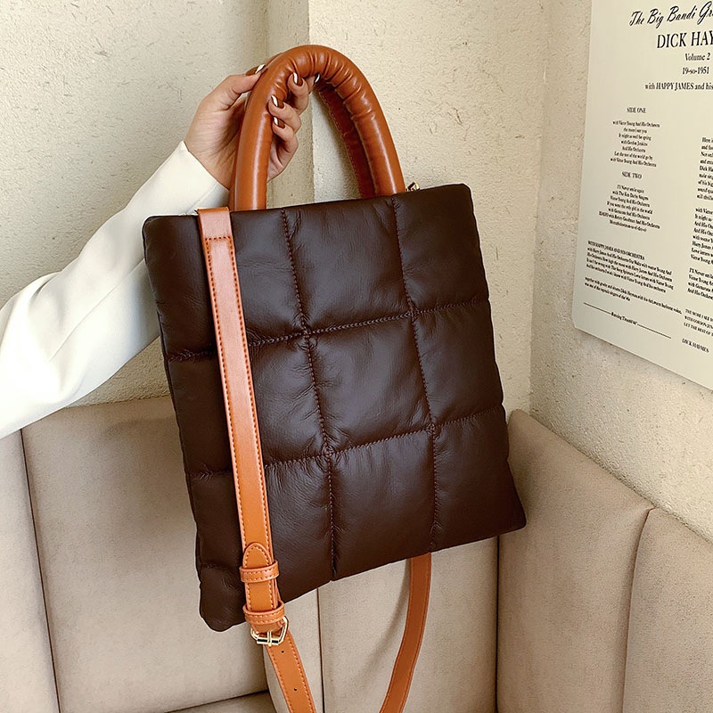 Túi Đeo Vai Bằng cotton Sức Chứa Lớn Họa Tiết Kẻ Sọc Cho Nữ