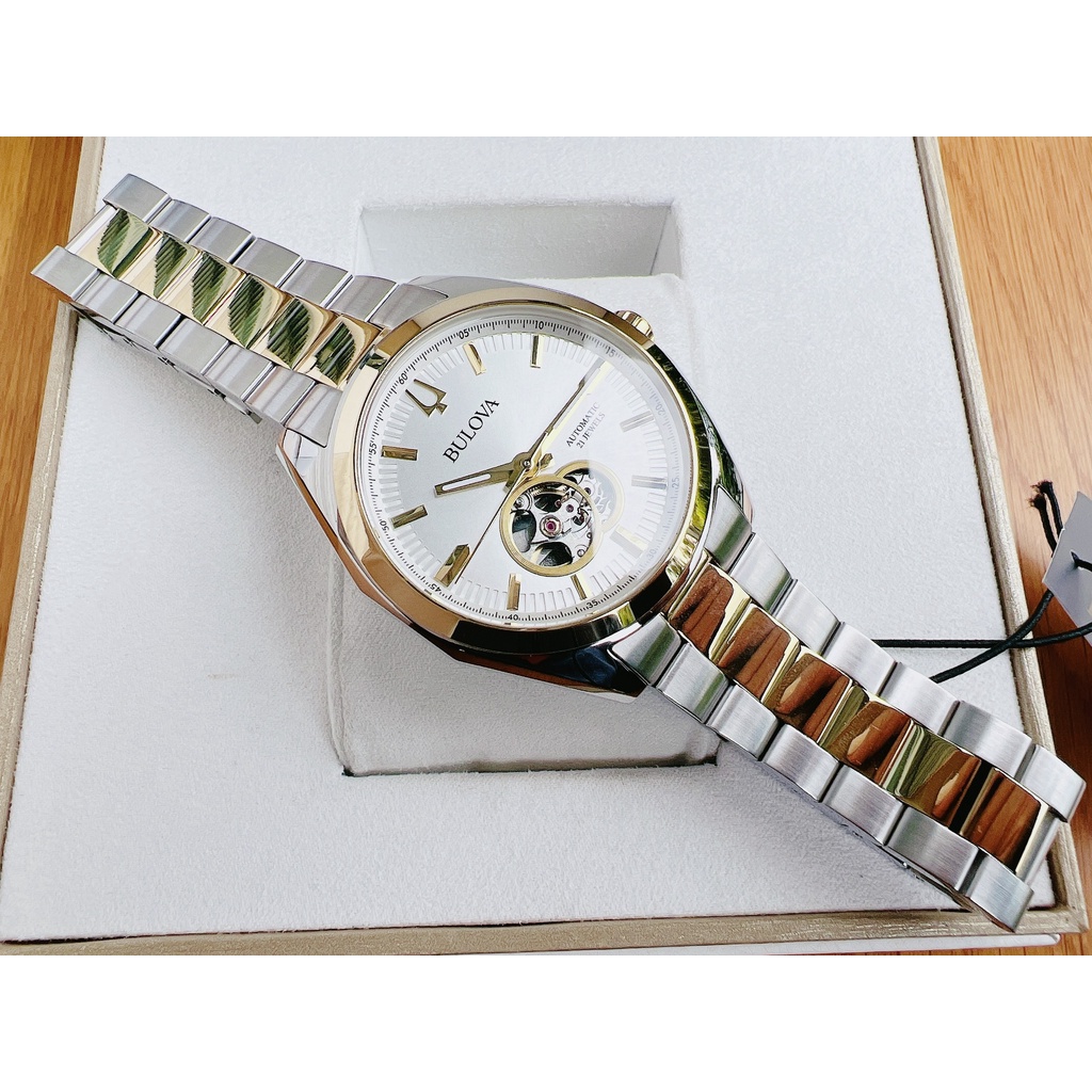 Đồng hồ nam dây thép Bulova Surveyor Open Heart Automatic 98A284 thumbnail