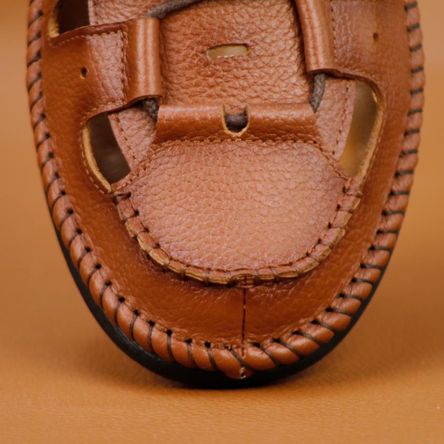 Giày lười nam đục lỗ thoáng khí da bò nguyên tấm đế đúc cao su BH 12 tháng - ST16