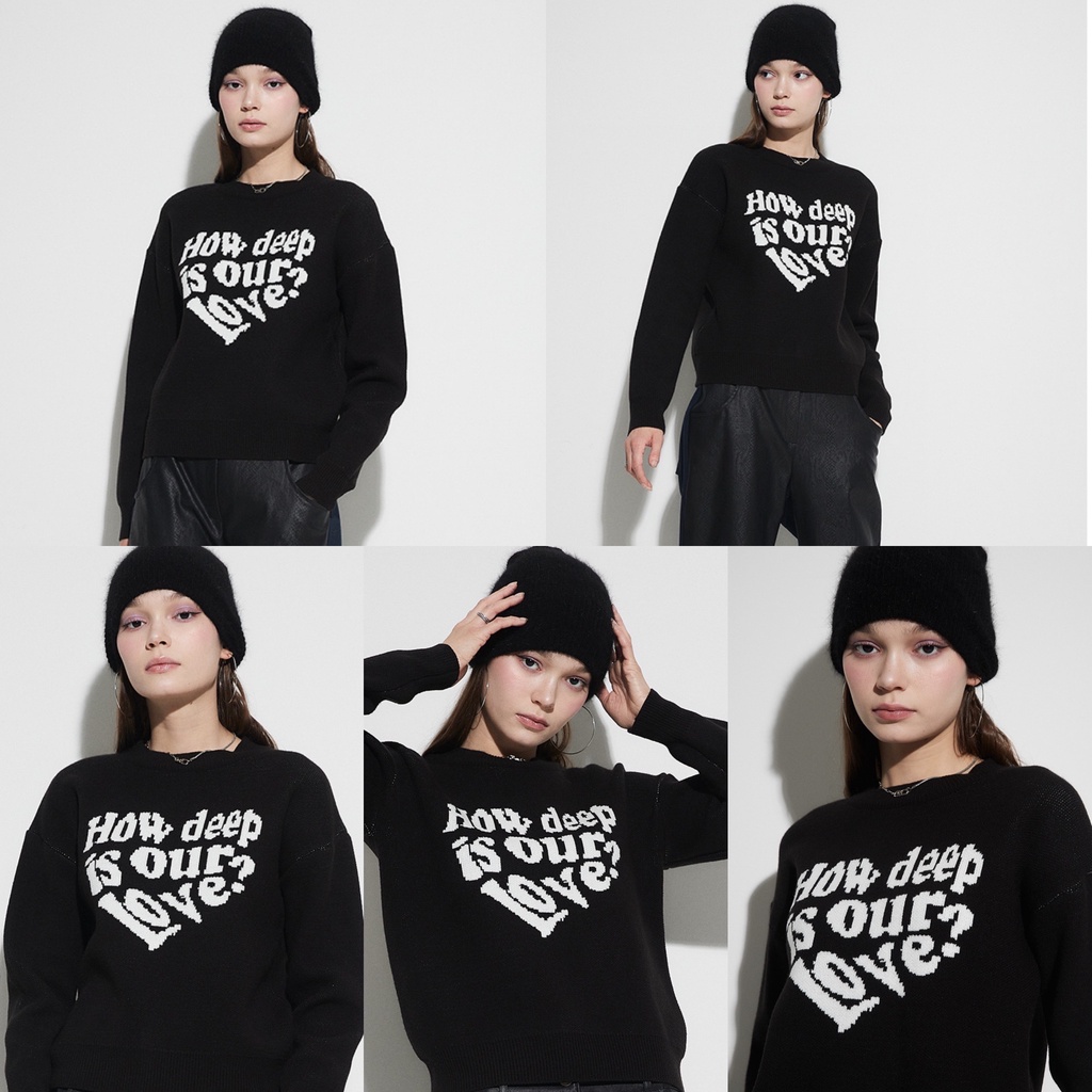 Áo sweater dệt kim LUVISTRUE Ow Love Knit