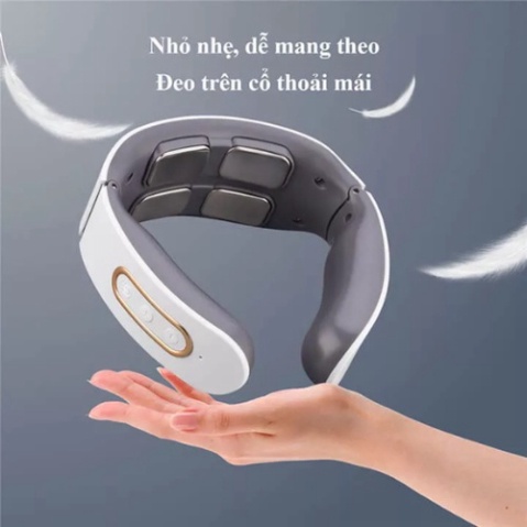 Freeship Máy massage cổ vai gáy cao cấp CHƯỜM NÓNG HỒNG NGOẠI 42 độ C - 4 đầu tiếp xúc, 6 chế độ mat xa, 9 cường độ