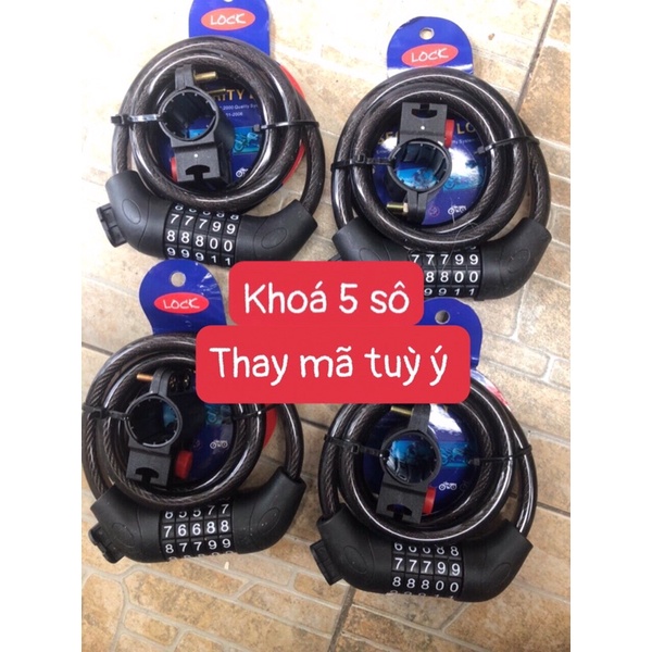 khoá dây 5 số ( thấy mã tuỳ ý )
