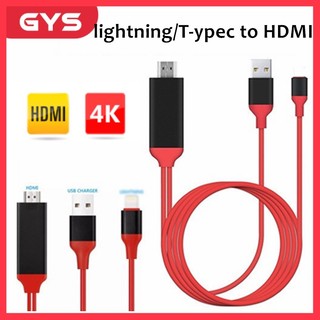 Cáp usb-c type-c to hdtv hdmi cable adapter cable 4k lightning sang hdmi