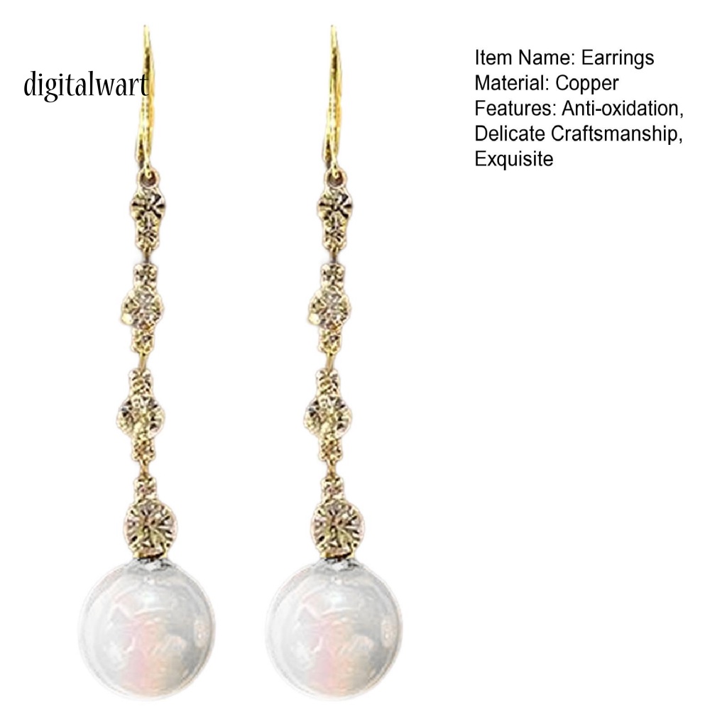 Kỹ Thuật Số| 1 Đôi Bông Tai Dài Đính Đá Thanh Lịch Dành Cho Nữ