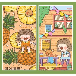 Tranh tô màu nước Bộ 12 tranh cute anime 4 giấy dầy đẹp