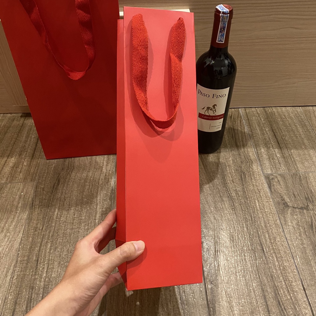JG- Túi giấy Tết đựng hộp rượu vang, rượu nho, nước trái cây, đựng chai 1000ml size 35x9.5x9cm
