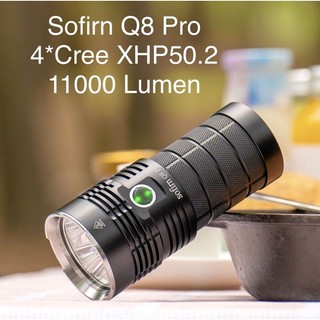 Đèn pin siêu sáng sofirnq8/ q8 pro, 11000lm, 4 led xhp50.2, cổng sạc type c