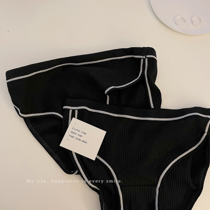 Quần lót cotton Aoweinisi lưng thấp thoáng khí màu sắc đơn giản xinh xắn cho nữ