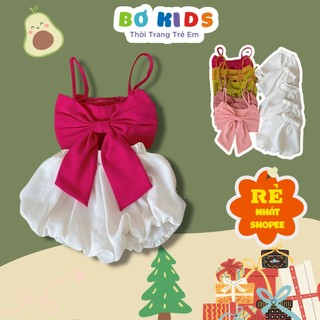 Sét đi biển cho bé gái, Đồ bộ áo nơ bảng màu cực đẹp cho bé nhà Chaukids DOBO017