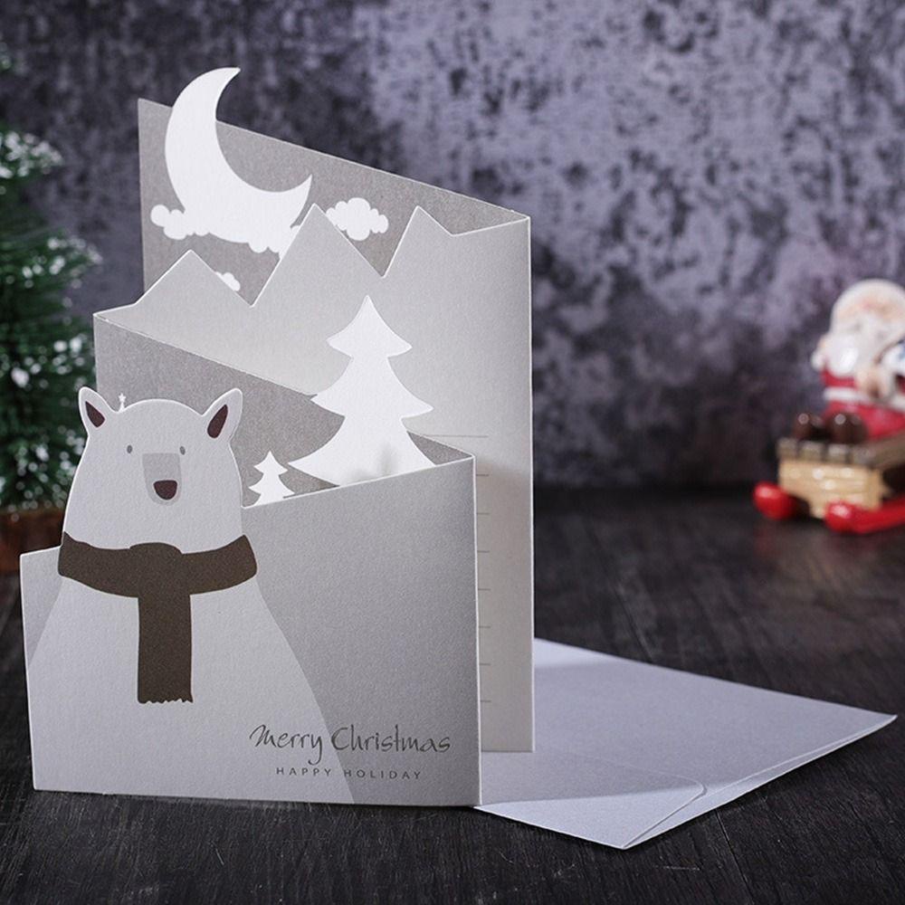 Bộ 5 Thiệp Giáng Sinh In Chữ Merry Christmas