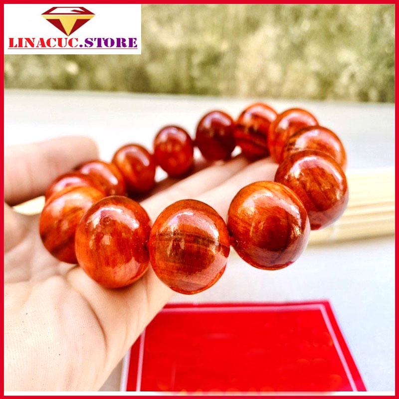 Vòng tay nam nữ gỗ huyết long lắc tay phong thủy may mắn tài lộc.