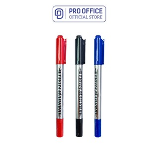 Bút lông dầu 2 đầu pro office bám dính tốt, nét viết êm po-tm101