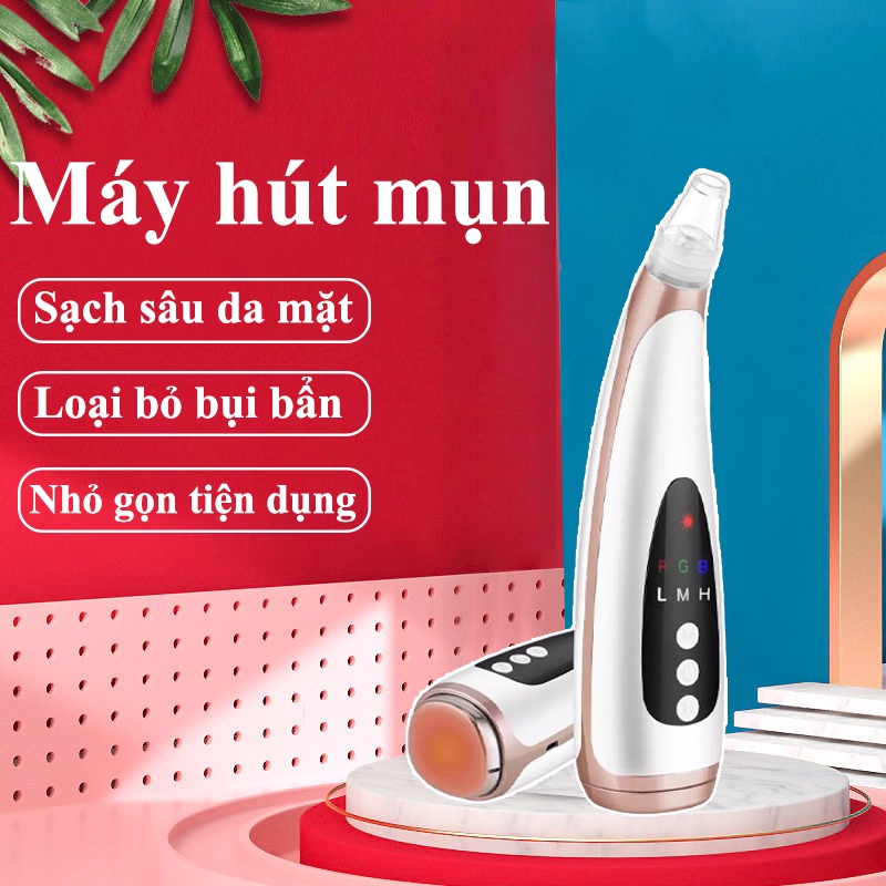 Máy Hút Mụn Đầu Đen( Có Đầu Nóng) , Dụng Cụ Làm Sạch Lỗ Chân Lông Làm Nóng , Hút Mụn Cám , Mụn Đầu Đen, Chăm Sóc Da Mặt
