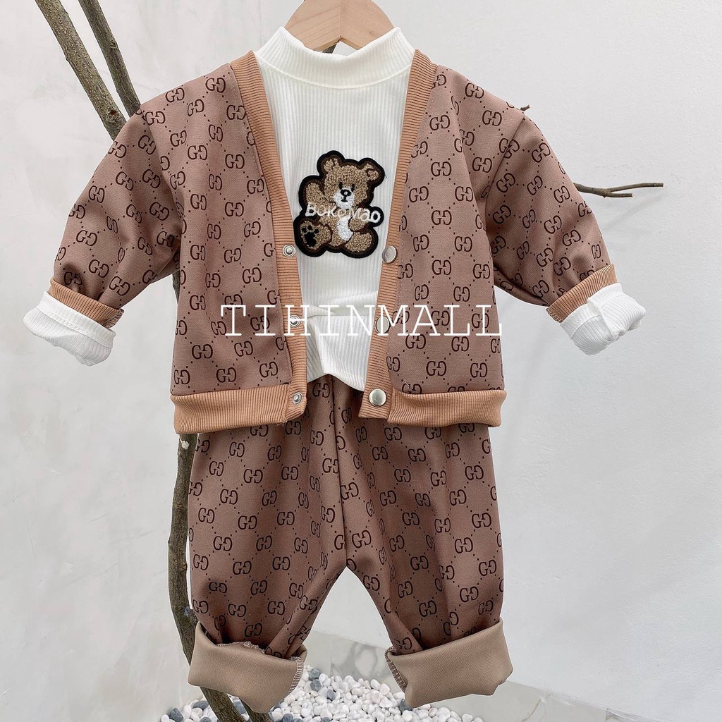 Set bé trai 3 chi tiết đi chơi, mặc tết, đám cưới xịn xò cực xinh