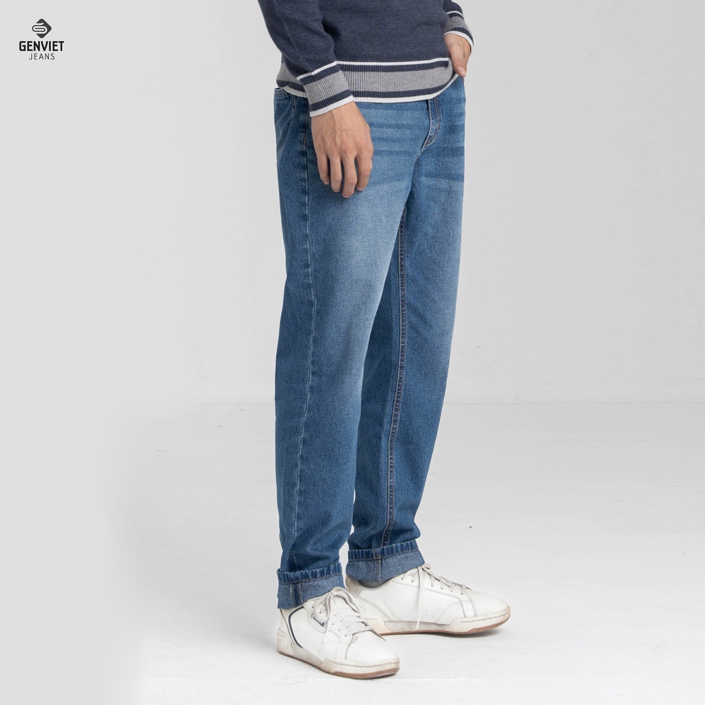 [Mã FATOP12 giảm 30K đơn 150K] Quần Jeans Nam Genviet Jeans Chất Bò Denim Col Thụng T1104J8013