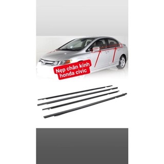 Nẹp chân kính ngoài honda Civic 2006-2011, không có mạ crom, gioăng cao su liền nẹp chân kính