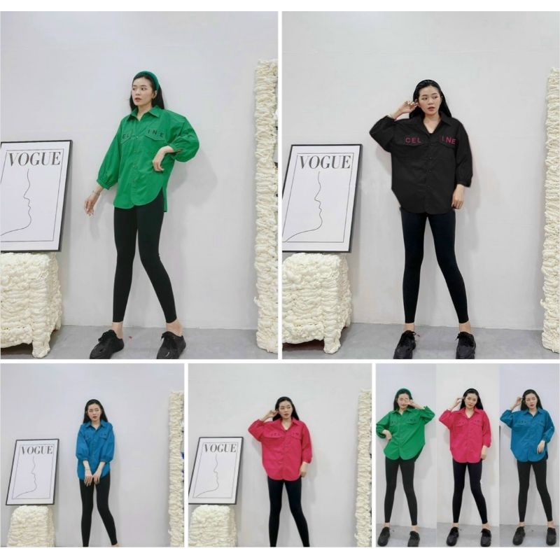 SET SƠ MI TAY DÀI THÊU CHỮ MIX QUẦN LEGGING DÀI BIGSIZE 60-105KG