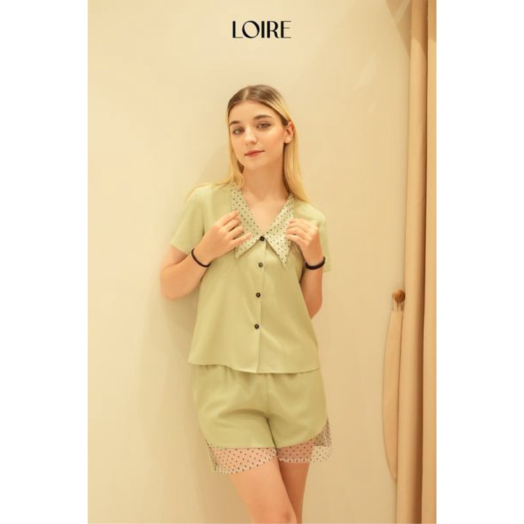 Bộ Ngủ Lụa Pijama Cổ Vạt Loirechic LPN17