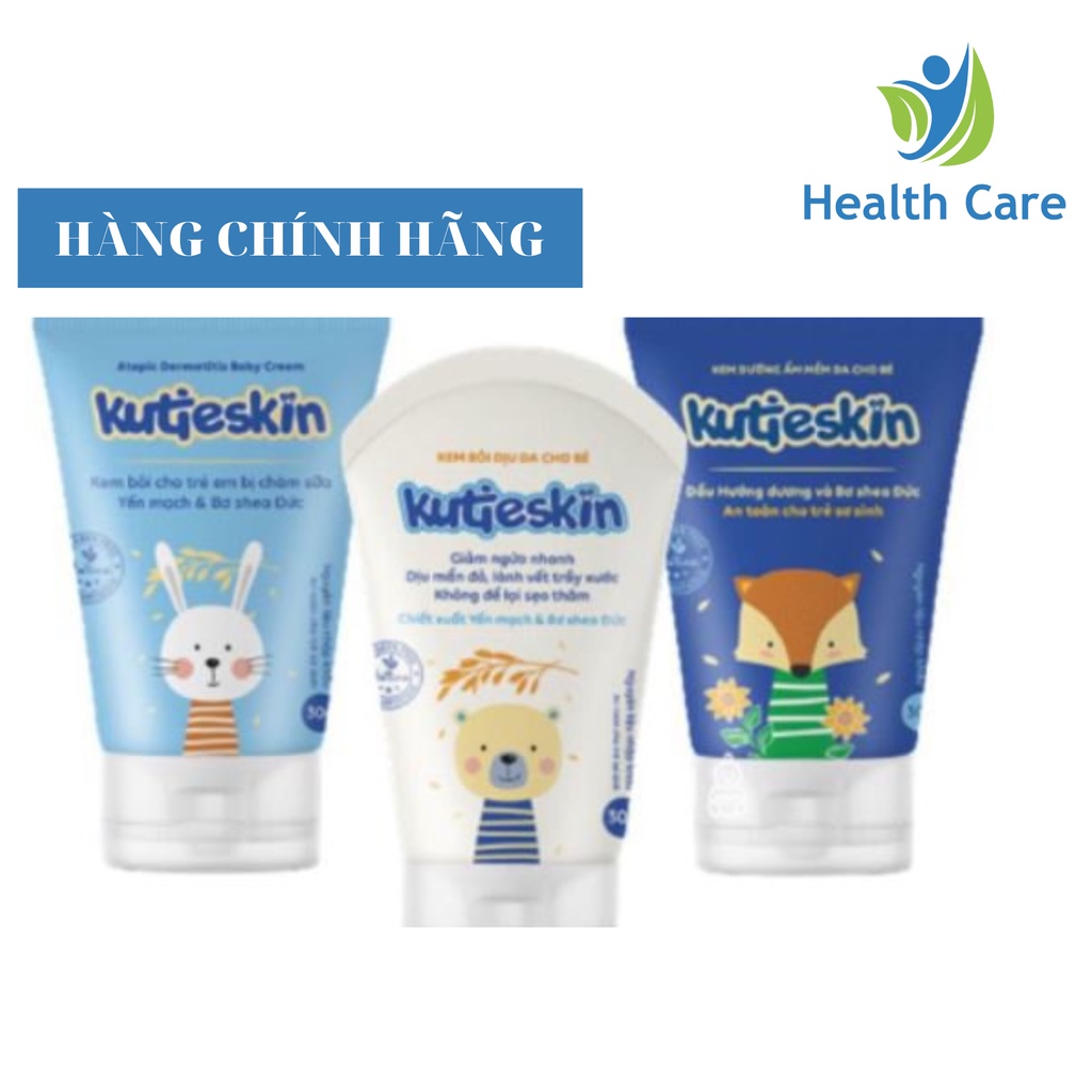 KUTIESKIN Kem bôi da tự nhiên chăm sóc làn da bé, Kem chàm sữa (Dưỡng Ẩm / Chàm Sữa, lác sữa / Mẩn Ngứa, Hăm) (Tuýp 30g)