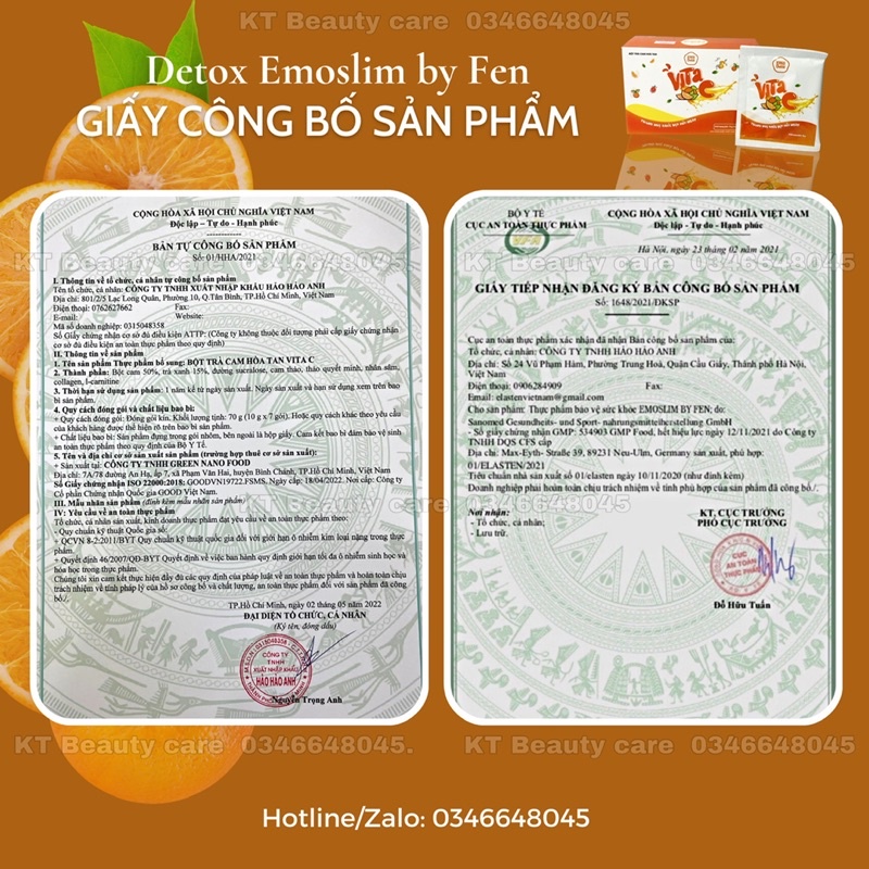 DETOX GIẢM CÂN VỊ CAM CHÍNH HÃNG / Giảm 1-5kg chỉ sau 7 ngày / giam can