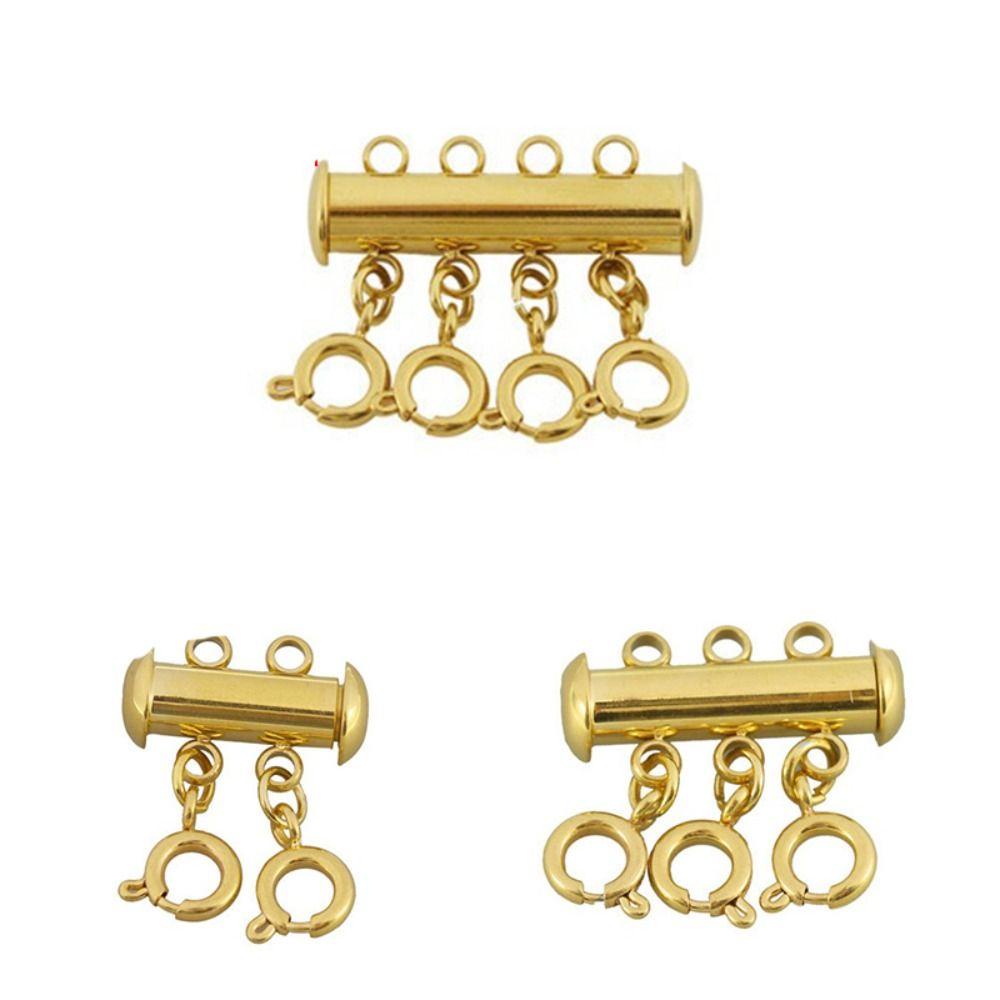 ANEMONE Khóa Cài Vòng Tay Ba Lỗ Bằng Thép Không Gỉ DIY