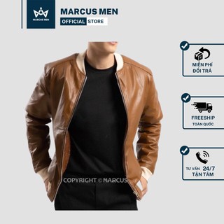 Áo khoác da lót lông cừu cao cấp marcus men