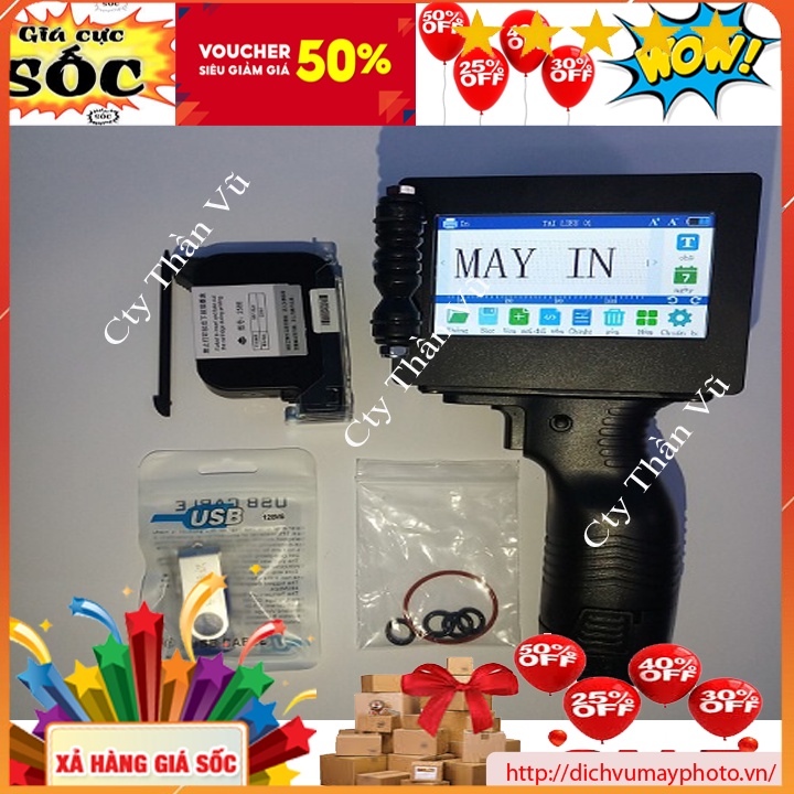 Máy in date cầm tay D10 có tiếng Việt in trên mọi chất liệu khác nhau chất lượng tốt INECO