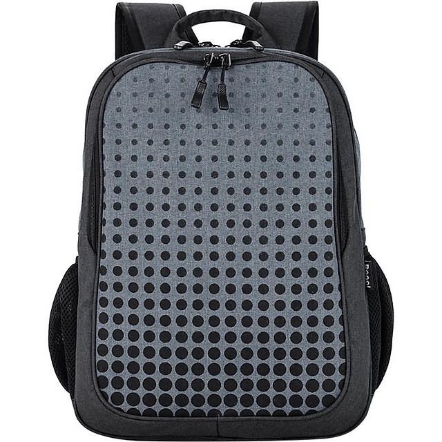Balo Ronal BL87 In Tròn Wash (42 x 32 cm) - Đen Phối Xám