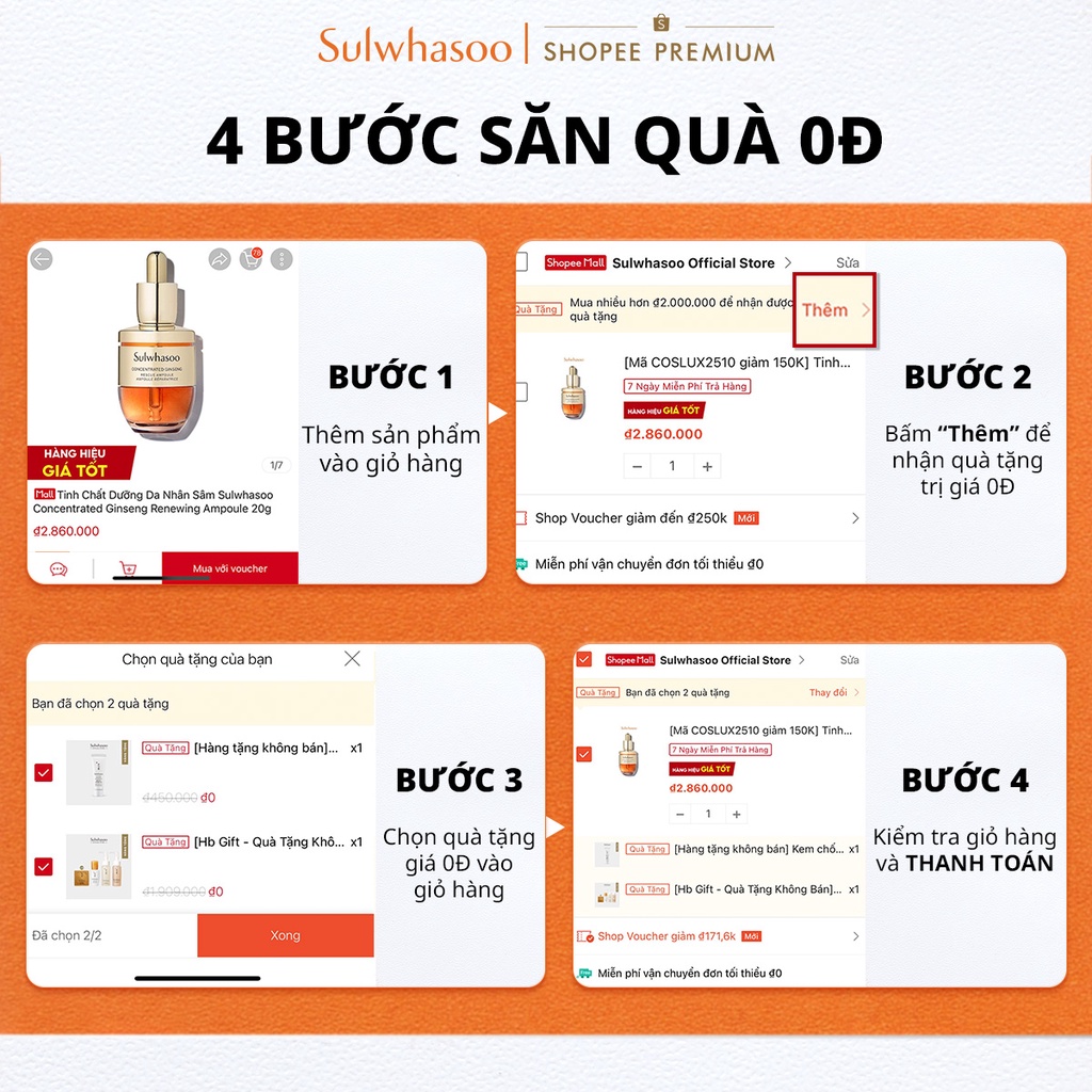 [NHẬP COSSUL400 -400k] Tinh Chất Nhân Sâm Ngăn Lão Hóa Săn Chắc Da Sulwhasoo ConcentratedGinsengRenewing Serum EX 50ml