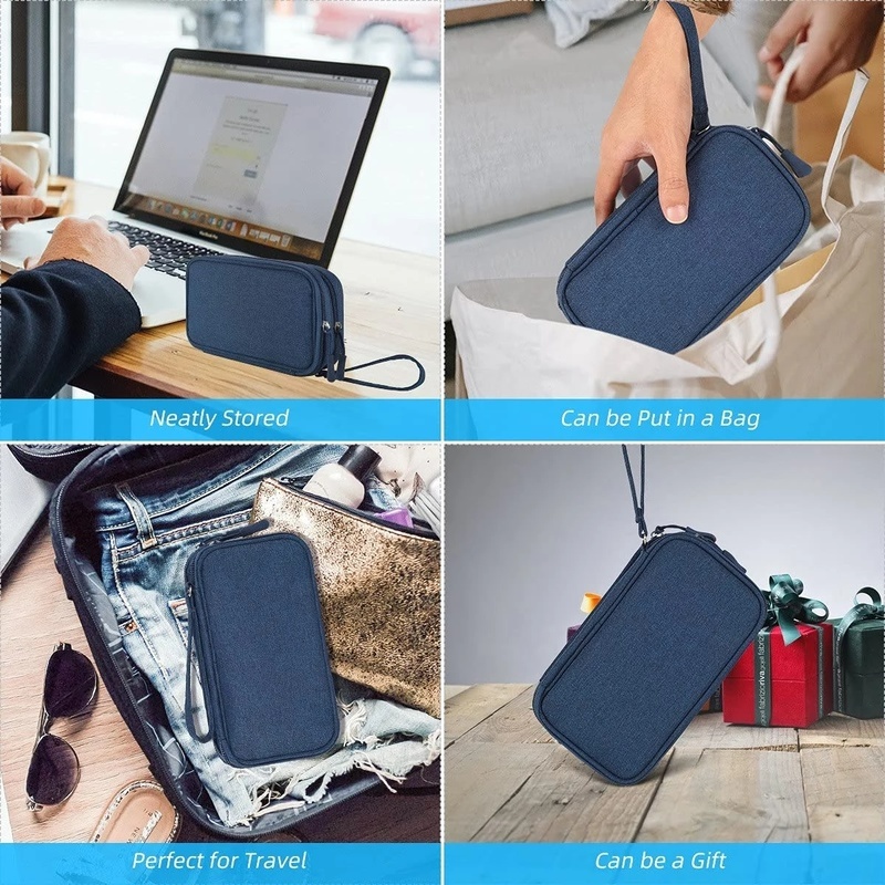 Túi đựng phụ kiện sạc dự phòng dáng dài kiêm hộp đựng phụ kiện điện tử ổ cứng di độn / hai lớp - tốt cho du lịch | BigBuy360 - bigbuy360.vn