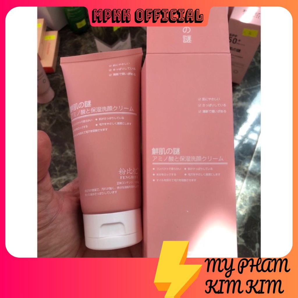 Sửa Rữa Mặt Nhau Thai Cừu Nhật Bản Fengbiyi 130g Trắng Da , Khử mụn Thâm