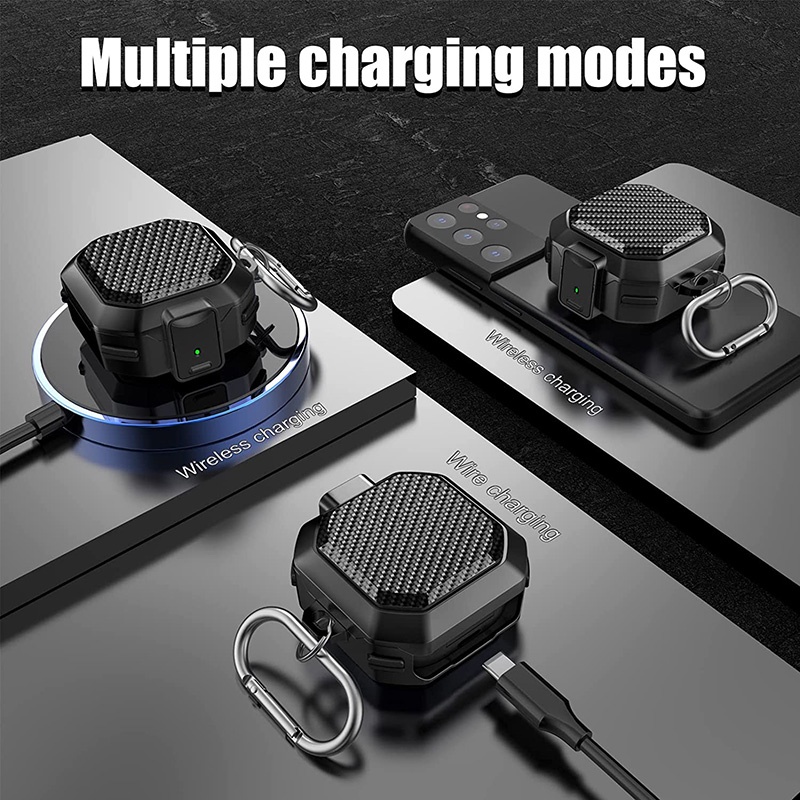 Vỏ Bảo Vệ Hộp Sạc Tai Nghe Samsung Galaxy Budss live / buds 2 Samsung Galaxy Buds2 Pro Bằng TPU Sợi carbon Cứng Cáp