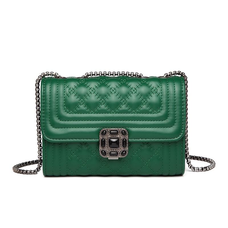 Túi Đeo Chéo Màu Đen Đính Kim Cương Giả Cao Cấp Thời Trang Dành Cho Nữ