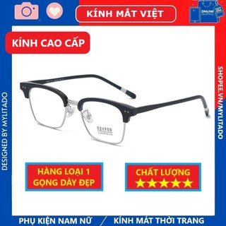 Gọng kính cận Havana kim loại Cao Cấp - mắt kính nam nữ chống ánh sáng xanh