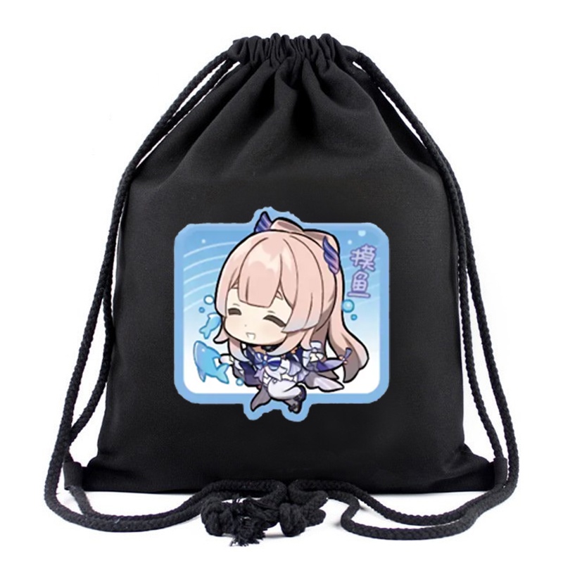 Balo túi dây rút in hình GENSHIN IMPACT ver CHỮ NHẬT CHIBI game anime chibi thời trang nam nữ phong cách