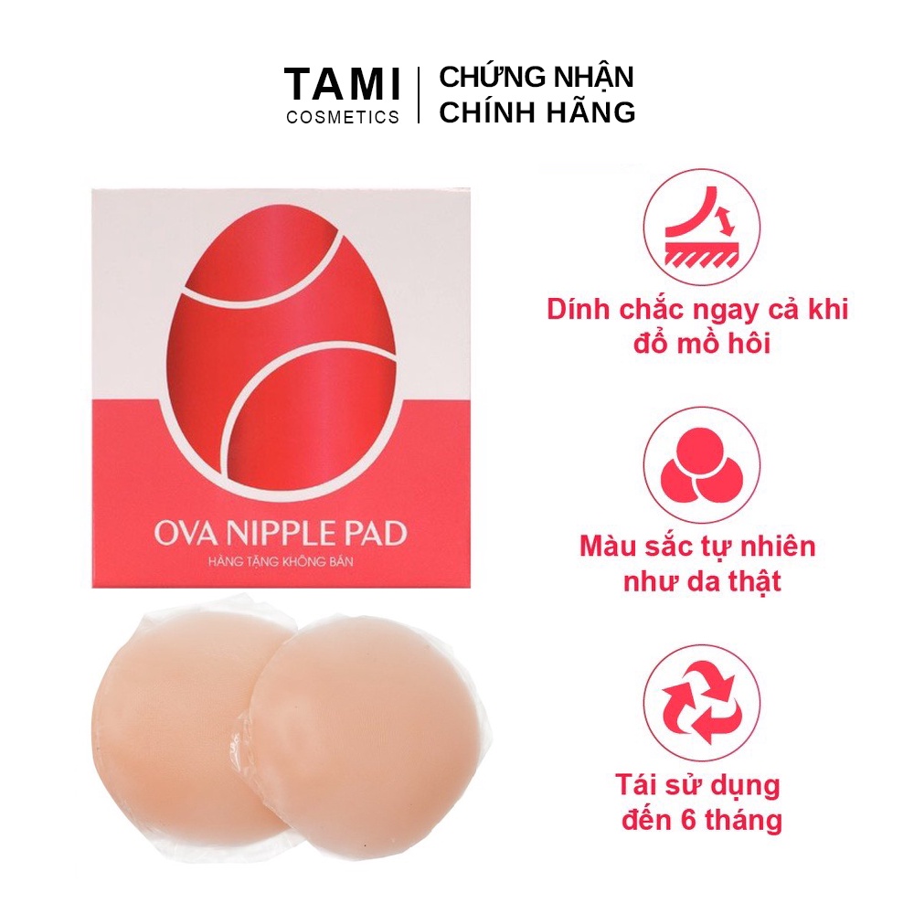 Miếng dán ngực silicon cao cấp OvaPink Nipple Pad siêu dính, thật như da tự nhiên, tái sử dụng 6 tháng (có che tên)