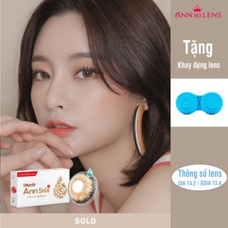 Lens mắt 1 tháng màu nâu cam Solo ANN365 chống tia UV dùng 12H/ ngày dành cho mắt nhạy cảm