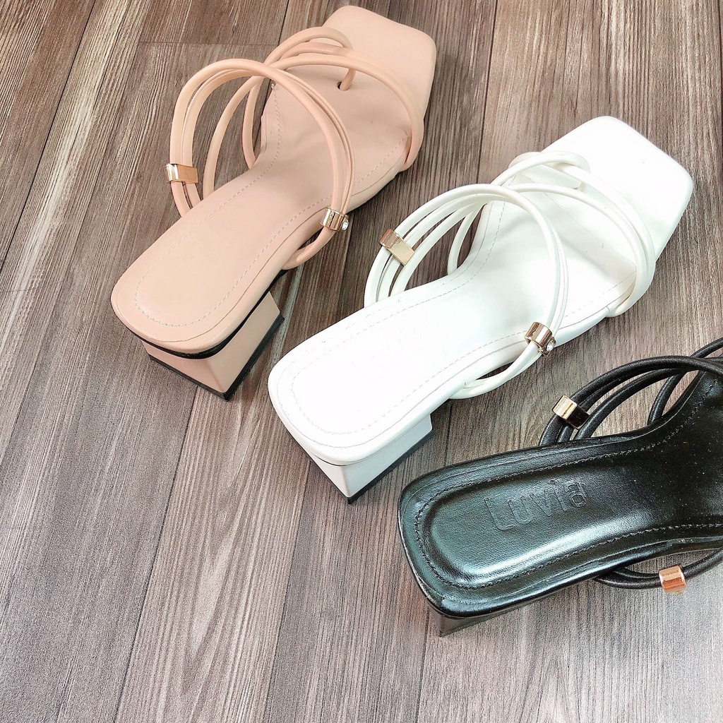 Dép cao gót sandal 4 phân quai mảnh đi làm đi dự tiệc đi chơi Avela 04SD