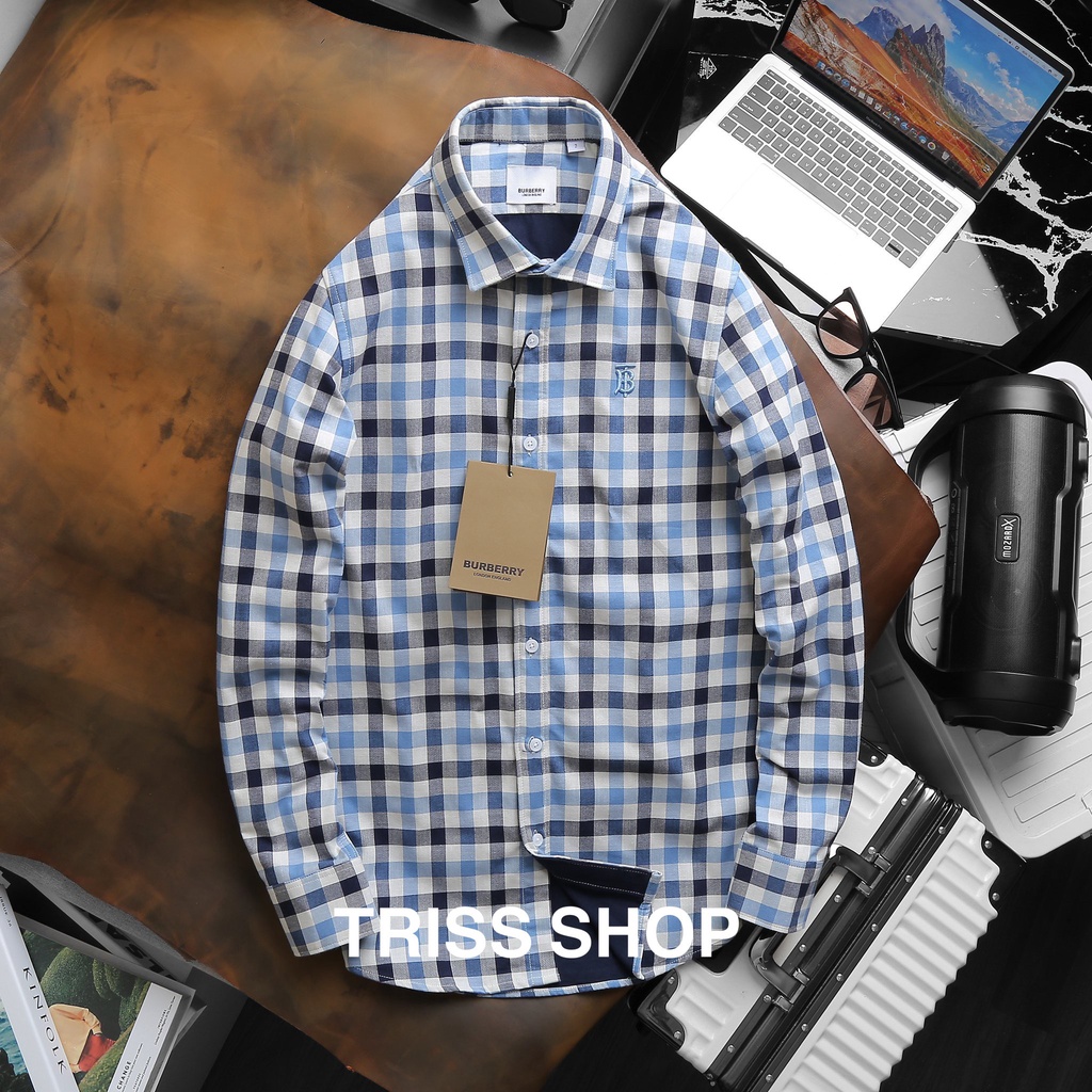 Sơ mi dài tay họa tiết caro BBR chất Cotton Form Chuẩn Slimfit