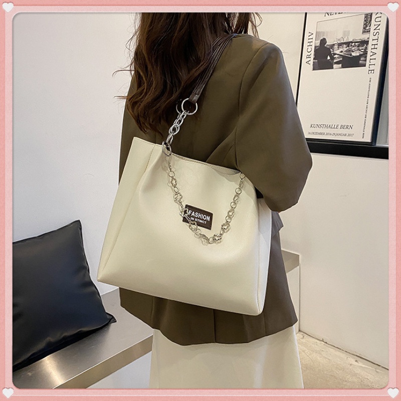 M97-Túi Xách Da pu Mềm Cỡ Lớn Phối Dây Xích Thời Trang Hàn Quốc Cao Cấp Cho Nữ