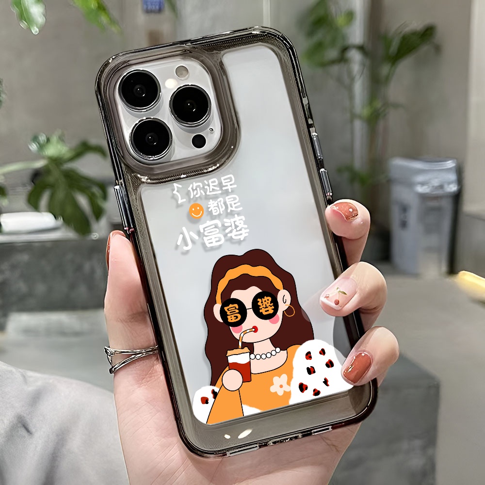 Ốp Điện Thoại Trong Suốt In Hình Cô Gái Cho iphone 14 Pro Max 13 11 12 7Plus X XR XS Max 8 7