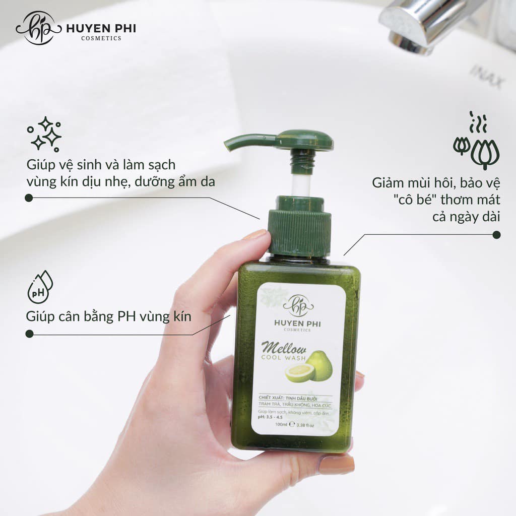 Dung dịch vệ sinh Mellow Huyền Phi Cool Wash  làm sạch cân bằng PH giúp thơm