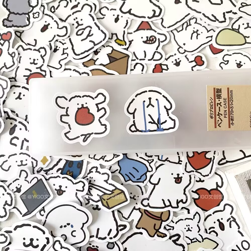 sticker cute 100 tấm Bộ 100 Miếng Dán Chống Thấm Nước Hình Cún Dễ Thương Trang Trí Nhật Ký / Tạp Chí / ipad