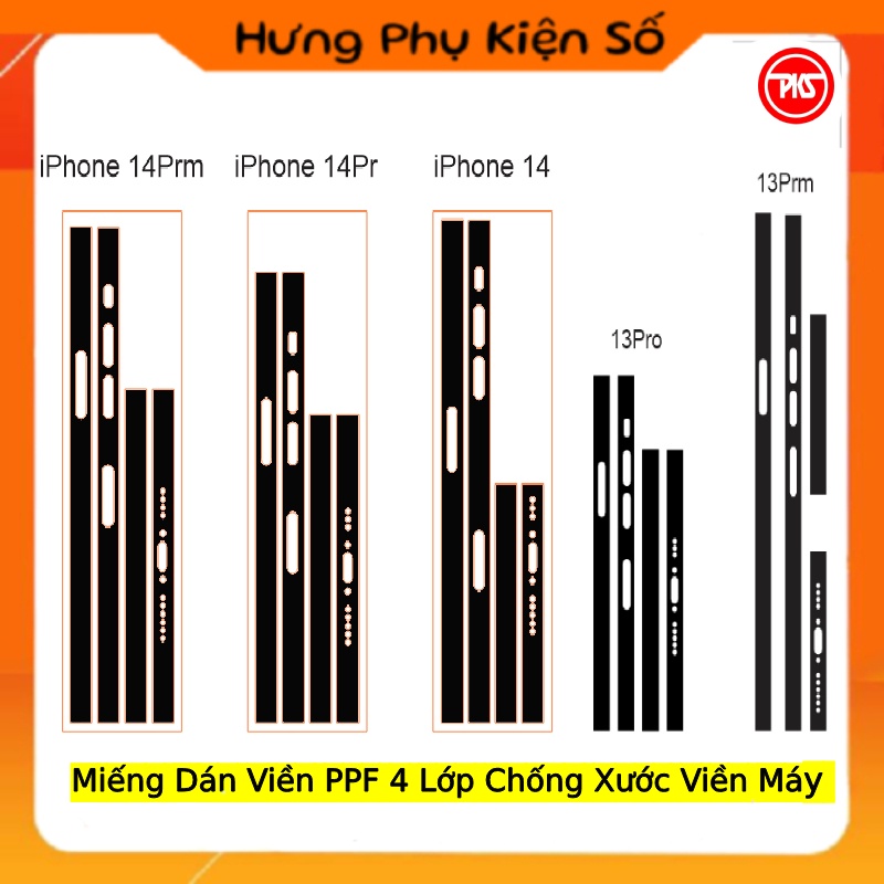 DÁN VIỀN PPF cao cấp   bảo vệ Iphone 5g 6 6 plus 7 8 plus x xsmax 11 12 13 14 pro max