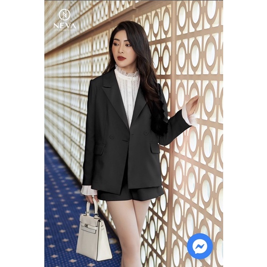NEVA newtag áo khoác vest/blazer đen 2 lớp mới nguyên tag M/L