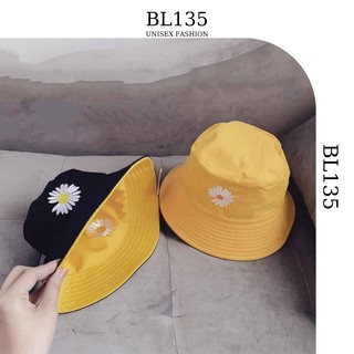 Nón Tai Bèo Nam Nữ Thểu Hoa Cúc 2 Lớp 2 Màu, <ũ Bucket Thể Thao Phong Cách Thời Trang BL135
